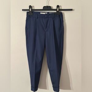 Zara Boys Pinstripe Navy Dress Extrafine Wool Tailored Slim Pants 5 Years